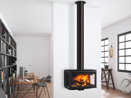 chimenea moderna leña