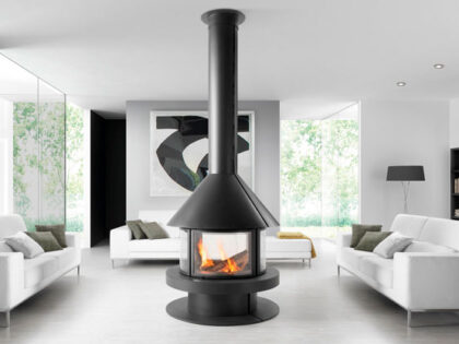 chimenea moderna leña