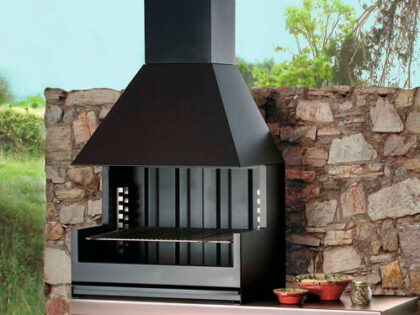 barbacoa acero jardin